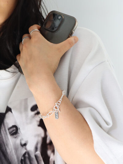 Paper clip & Round link chain Bracelet - Image 8