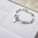 Paper clip & Round link chain Bracelet