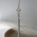 Fantail tassel long necklace