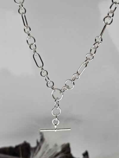 Paper clip round link necklace - Image 3