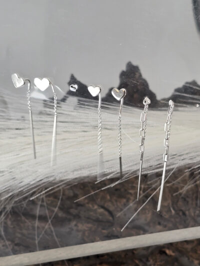 Paperclip Chain Thread Earrings - Image 6