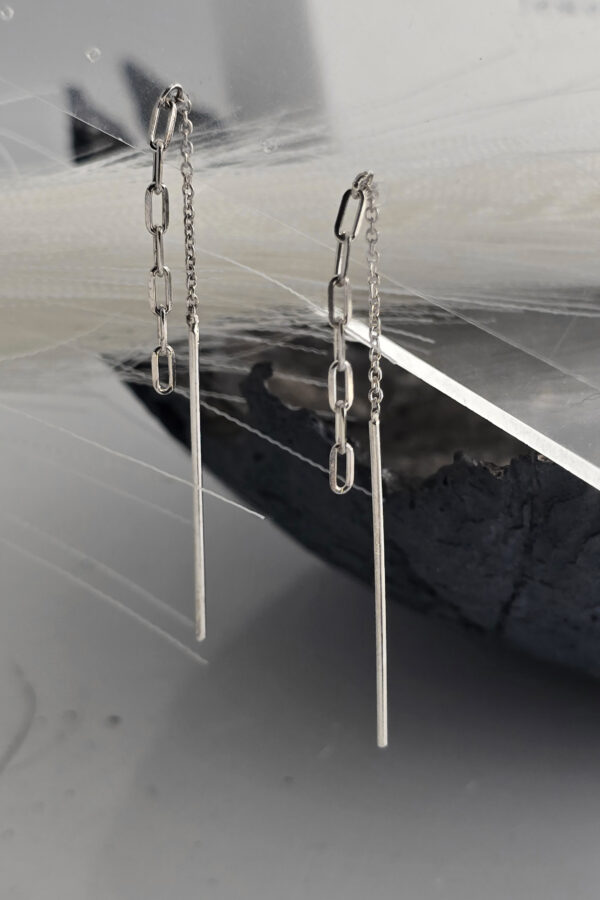 Paperclip Chain Thread Earrings