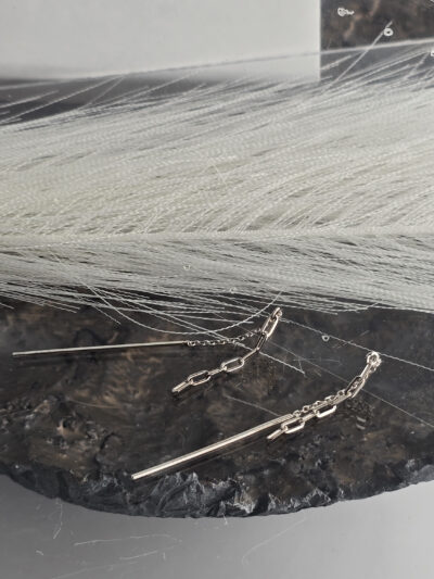 Paperclip Chain Thread Earrings - Image 5