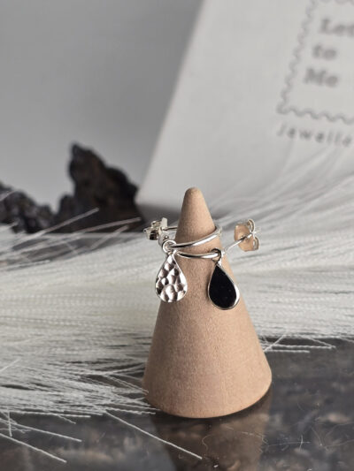 Hammered Teardrop Hoop Earrings - Image 4