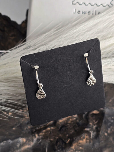 Hammered Teardrop Hoop Earrings - Image 6