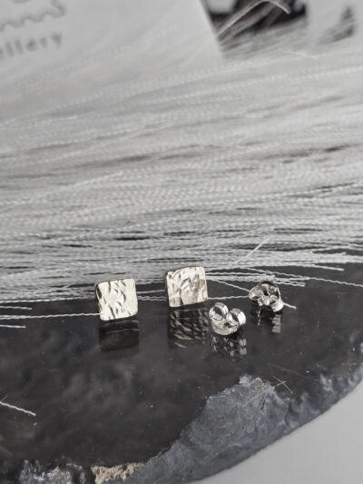Hammered Stud Earrings - Image 4