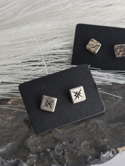 Hammered Stud Earrings - Image 3